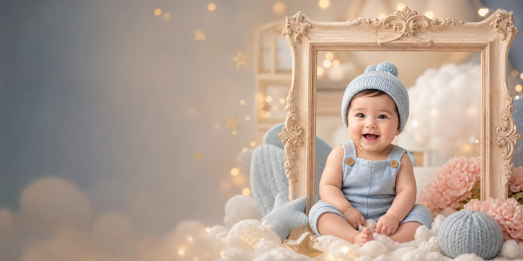 Turn Tiny Smiles Into Timeless Magic themed portrait example